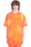 DAILY PAPER T-SHIRT IN ORANGE COTTON,2121023
