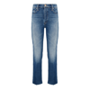 Mother The Tripper Ankle Fray Jeans In Nature Touch Base In Stonewash