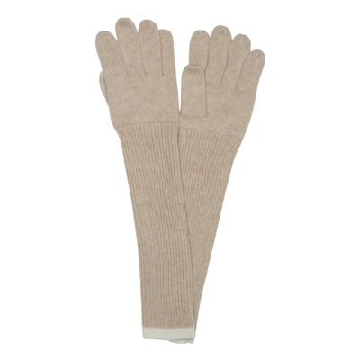Aspesi Honey Beige Cashmere Long Gloves In Miele