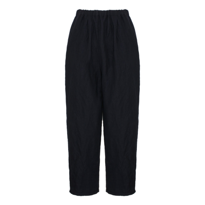 A Punto B Blue Wool Cropped Pants In Navy