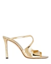 Jimmy Choo Anise 95 Metallic Leather Sandals In Gold