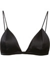 Fleur Du Mal Black Luxe Silk Triangle Bra