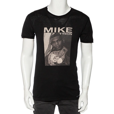Pre-owned Dolce & Gabbana Black Mike Tyson Printed Cotton T-shirt Xs