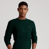 Ralph Lauren Cable-knit Wool-cashmere Sweater In Hunt Club Green