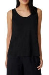 Eileen Fisher Organic Linen Tank In Black