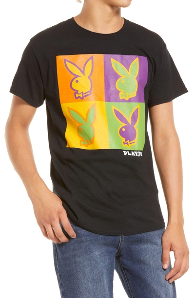 Merch Traffic Playboy Grid Graphic T-shirt In Black