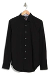 Robert Graham Righteous Cotton Stretch Contrast Trimmed Classic Fit Button Down Shirt In Black