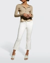 Frame Le Crop Mini Bootcut Metallic Snakeskin Print Jeans In Au Natural