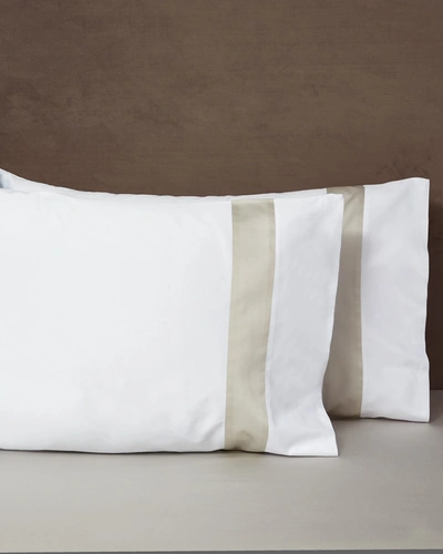 Signoria Firenze Aida Standard Pillowcases, Set Of 2 In White/pearl