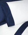 Ralph Lauren Organic Sateen Border Standard Pillowcase In Navy