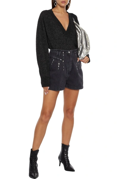 Iro Dustie Metallic Alpaca-blend Sweater In Black