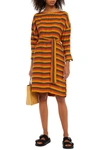 AMERICAN VINTAGE LISASNOW BELTED STRIPED TWILL DRESS,3074457345627425184