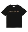Burberry Baby Black Vintage Check Logo T-shirt In Black