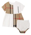 BURBERRY BABY VINTAGE CHECK连衣裙和灯笼裤套装,P00633083