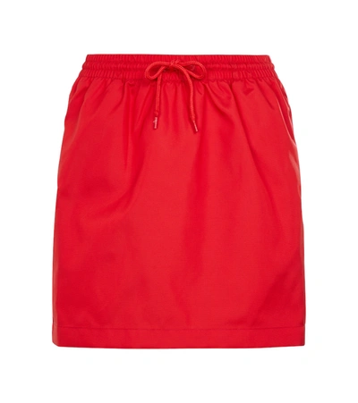 Wardrobe.nyc High-rise Drawstring Miniskirt In Red