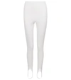 Wardrobe.nyc Stirrup Stretch Viscose Leggings In White