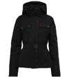 Erin Snow Diana Hooded Belted Recycled Ski Jacket In Black