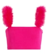 Magda Butrym Faux Fur-trimmed Bralette In Pink
