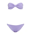 Hunza G Stretch Nylon Bandeau Bikini With Ribbed Texture In Animal Print