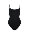 Hunza G Pamela Square-neck Crinkle-knit Swimsuit In Black