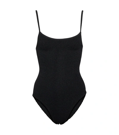 Hunza G Maria Seersucker Swimsuit In Black