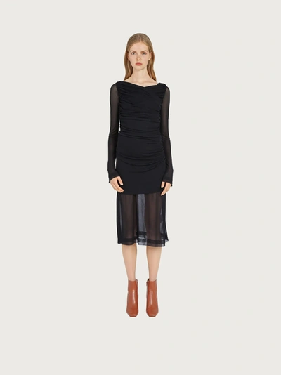 Ferragamo Viscose Dress In Black
