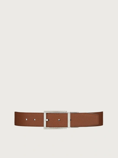 Ferragamo Reversible And Adjustable Belt In Braun