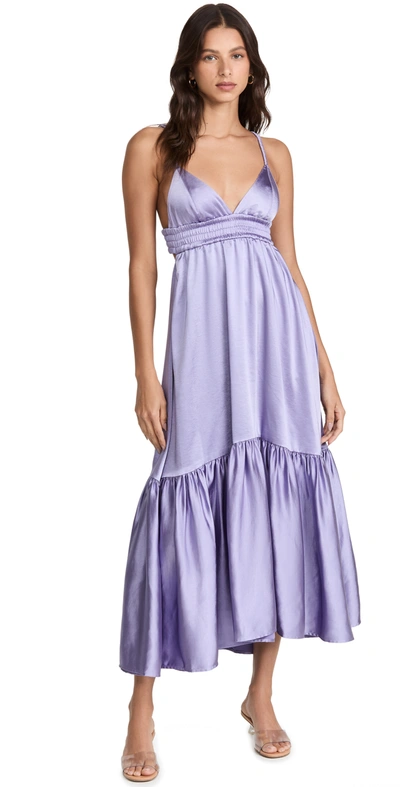 A.l.c Rhodes Cut-out Satin Midi Dress In Periwinkle
