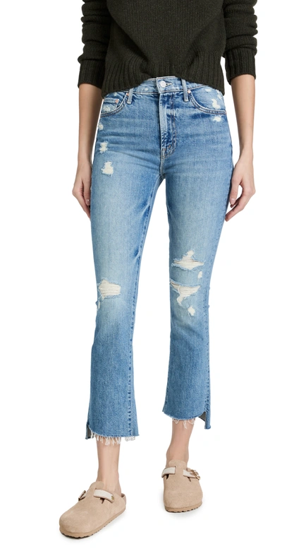 Mother The Insider Crop Step Fray Jeans In Holy Melancholy