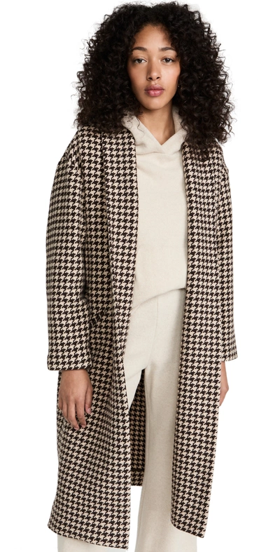 Nili Lotan Kidman Coat In Mahogany/beige Houndstooth