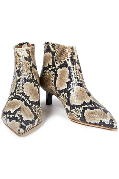 Rejina Pyo Snake-effect Leather Ankle Boots In Animal Print