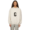 Fear Of God Logo-printed Crewneck Cotton-jersey Sweatshirt In Cream Heather101