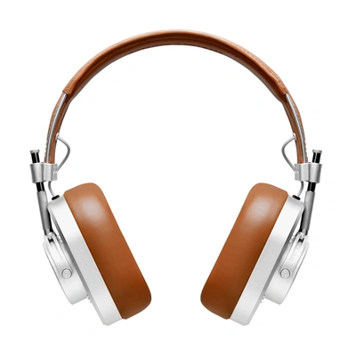 Master & Dynamic Mh40 Wireless Over Ear Headphones In Silver Metal,brown-coated Canvas