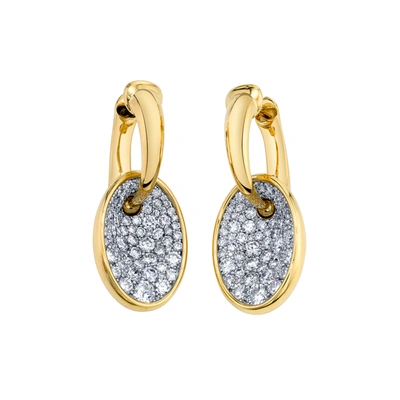 Vram Hyper Sine Earrings In Yellow Gold,platinum,white Diamonds