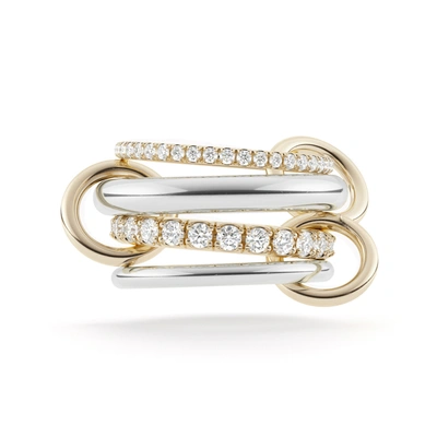 Spinelli Kilcollin Stella Ring In Sterling Silver,yellow Gold,white Diamonds