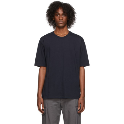 Jil Sander Navy Embroidered Logo T-shirt In Navy Blue
