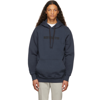 ALYX BLUE COTTON-BLEND FLEECE HOODIE