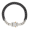 Alyx Gunmetal & Silver Ceramic Buckle Chain Necklace In Black