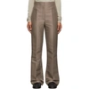 LOW CLASSIC KHAKI SILK SLIM TROUSERS