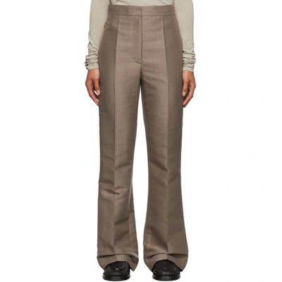 Low Classic High-waisted Flared Trousers In Grey