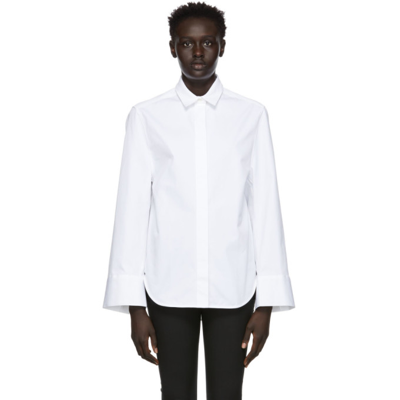 Totême Signature Organic Cotton Poplin Button-up Shirt In White