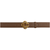 Casablanca Brown Logo Buckle Leather Belt In Gold/ Caramel