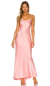 Alice And Olivia Montana Cowl-neck Strappy-back Maxi Gown In Pink