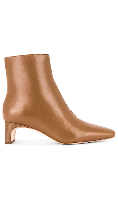 Loeffler Randall Lennon Square-toe Leather Ankle Boots In Brown
