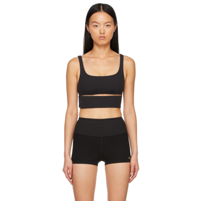 Alo Yoga Black Slit Sports Bra