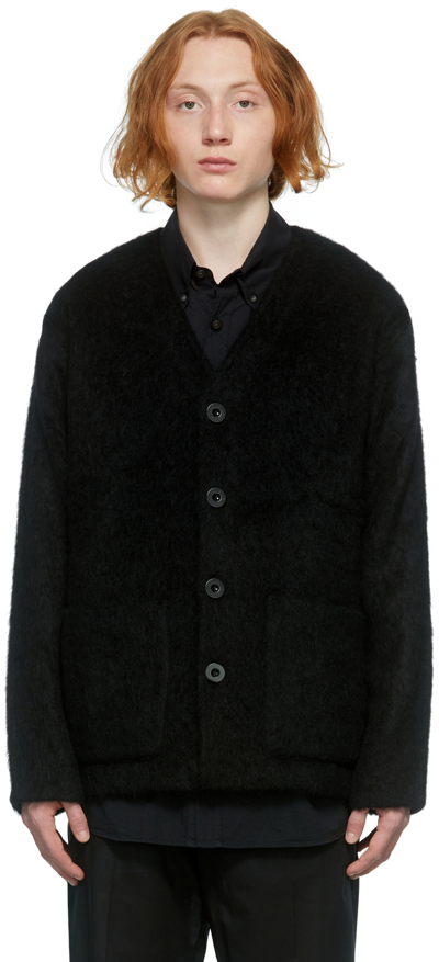 Our Legacy Black Brushed Wool Cardigan