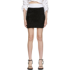 ALEXANDER WANG BLACK ELASTICIZED LOGO MINI SKIRT