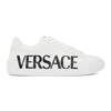 VERSACE WHITE LOGO GRECA LOW-TOP SNEAKERS