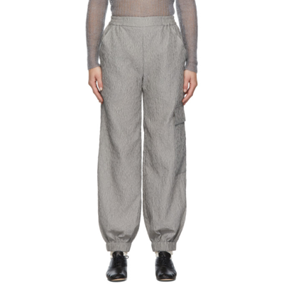 Cecilie Bahnsen Womens Dove Grey Jackson Crinkled Tapered-leg Mid-rise Woven Trousers 8