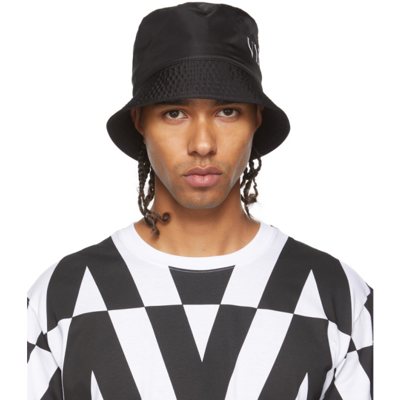 Valentino Garavani Black Print Bucket Hat